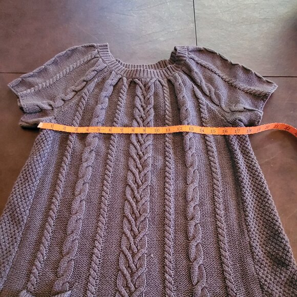 Style & Co Woman grey cable knit short sleeve sweater dress with pockets size 1X - Picture 10 of 13